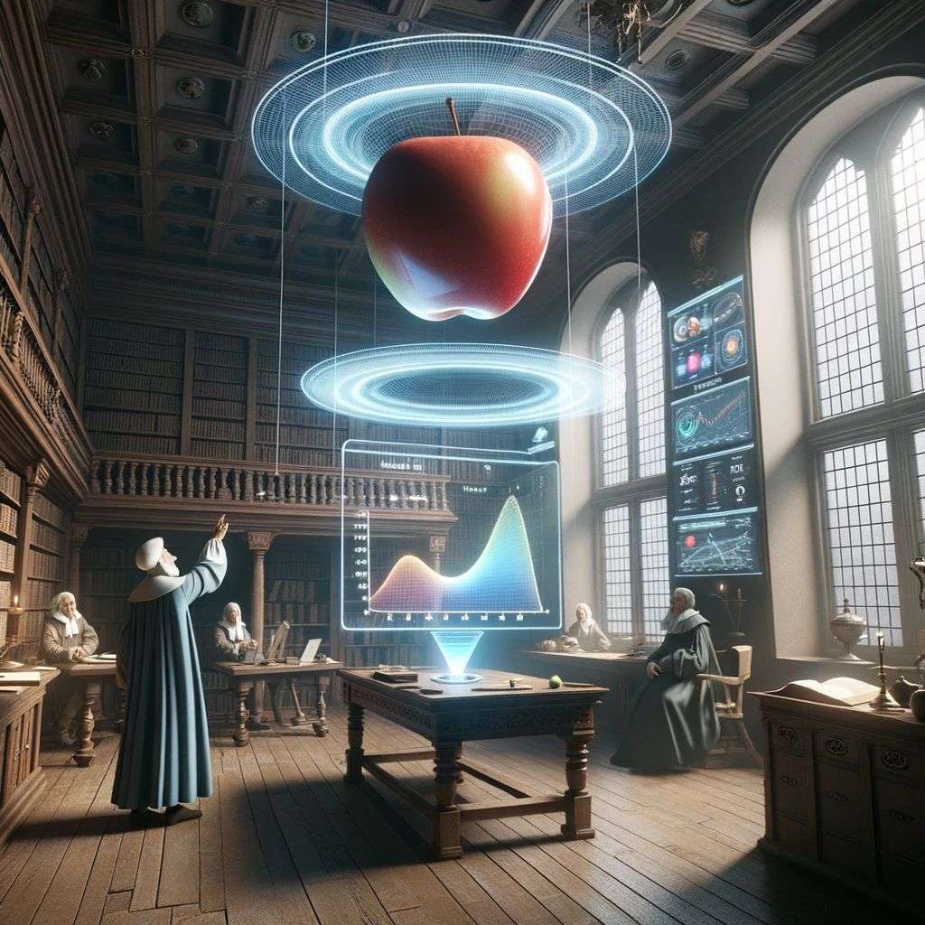 the discovery of gravity, a hologram projection
